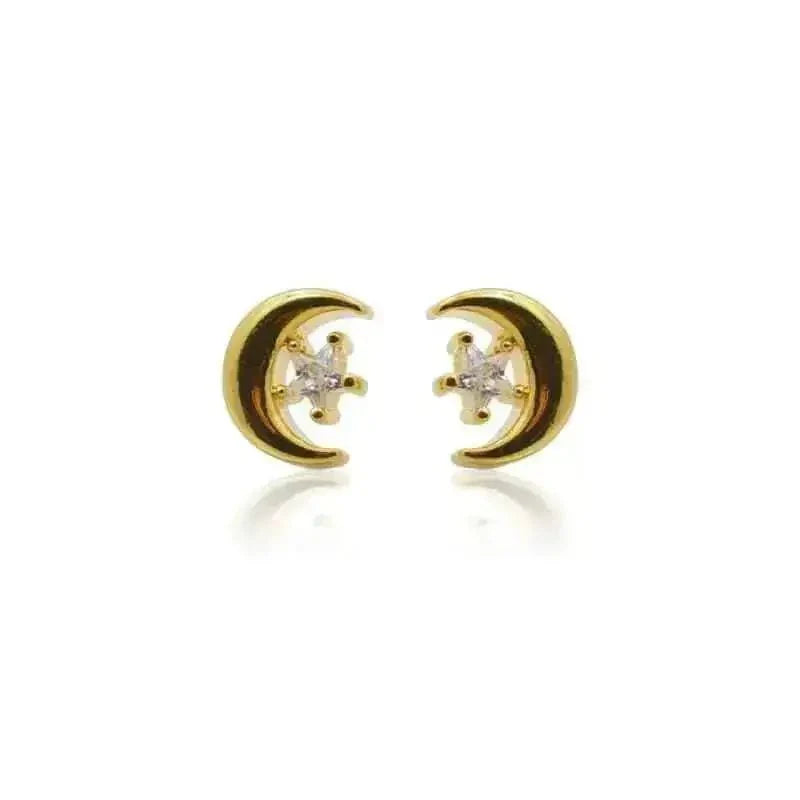 Celestial Studs - Crescent Moon Earrings - Mystic Soul Jewelry