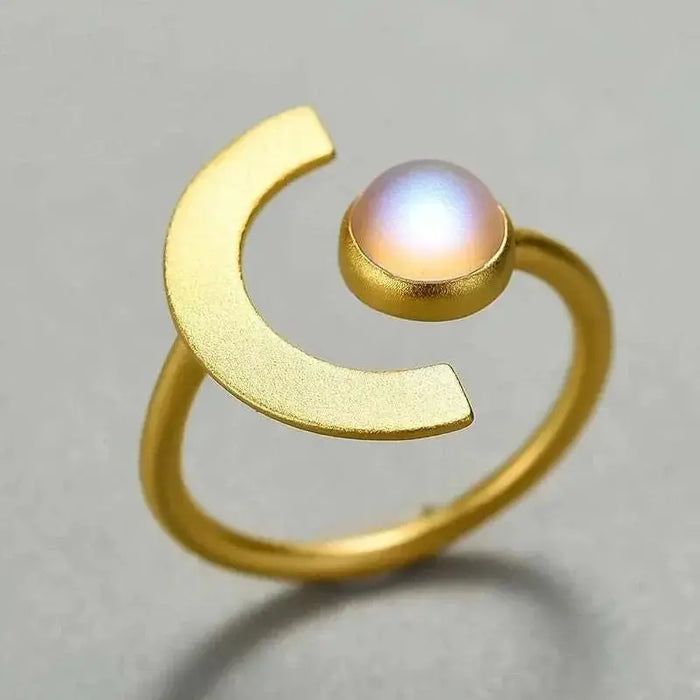 Moonlit Whisper Adjustable Rings - Moonstone Jewelry - Mystic Soul Jewelry