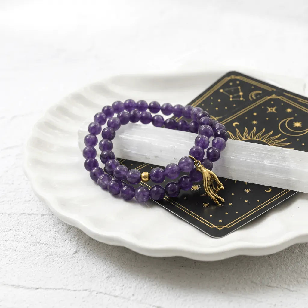 mudra_hand_double_strand_amethyst_bracelet