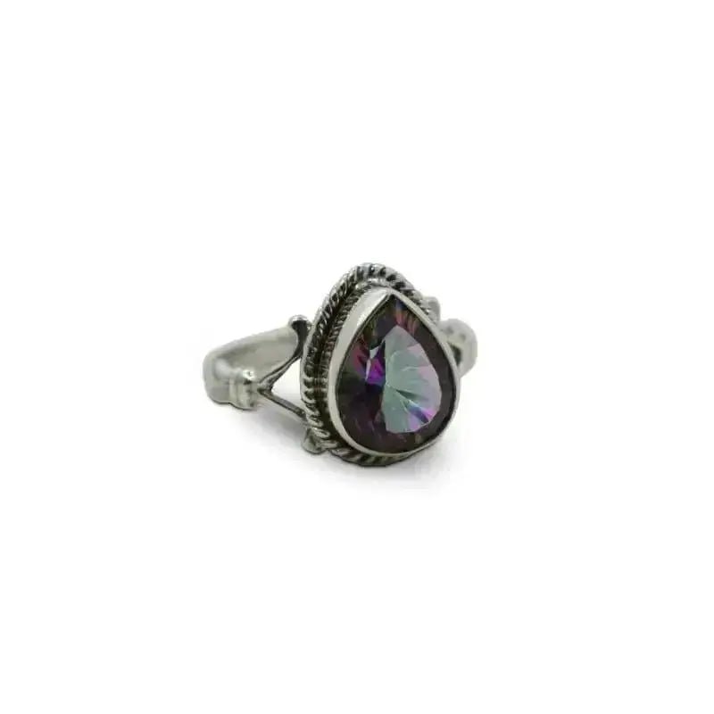 Mystic Topaz Sterling Silver Ring - Gemstone Jewelry - Mystic Soul Jewelry