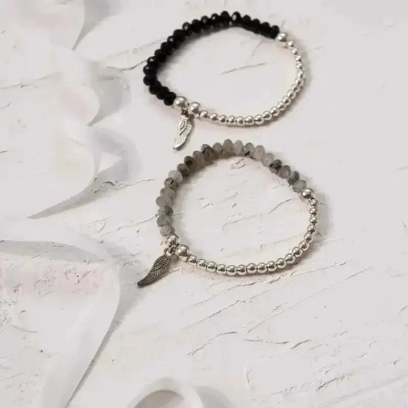 Onyx Angel Wing Bracelet - Mystic Soul Jewelry