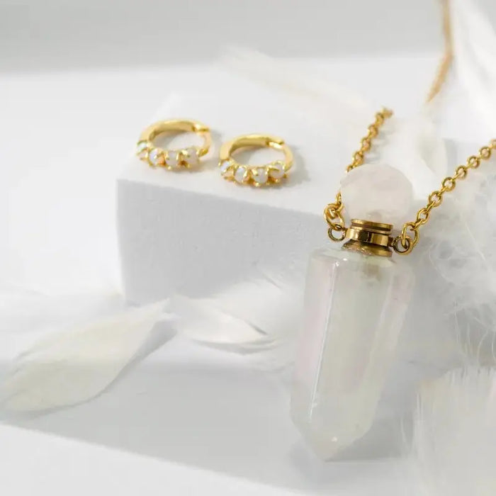Opal Huggies - Earrings - Mystic Soul Jewelry