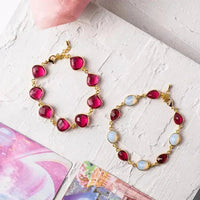 Ruby Red Treated Hydro Quartz Bracelet – Gold - Plated Birthstone - Inspired Design - Mystic Soul Jewelry