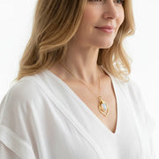 Gold plated opalite teardrop pendant necklace