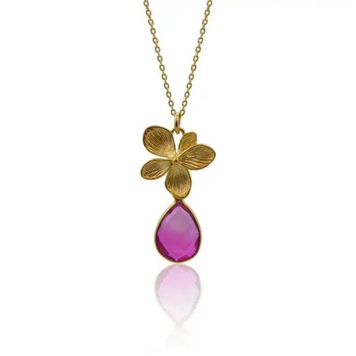 Orchid Necklace - Pink Aura Single Bloom Plumeria Necklace - Mystic Soul Jewelry