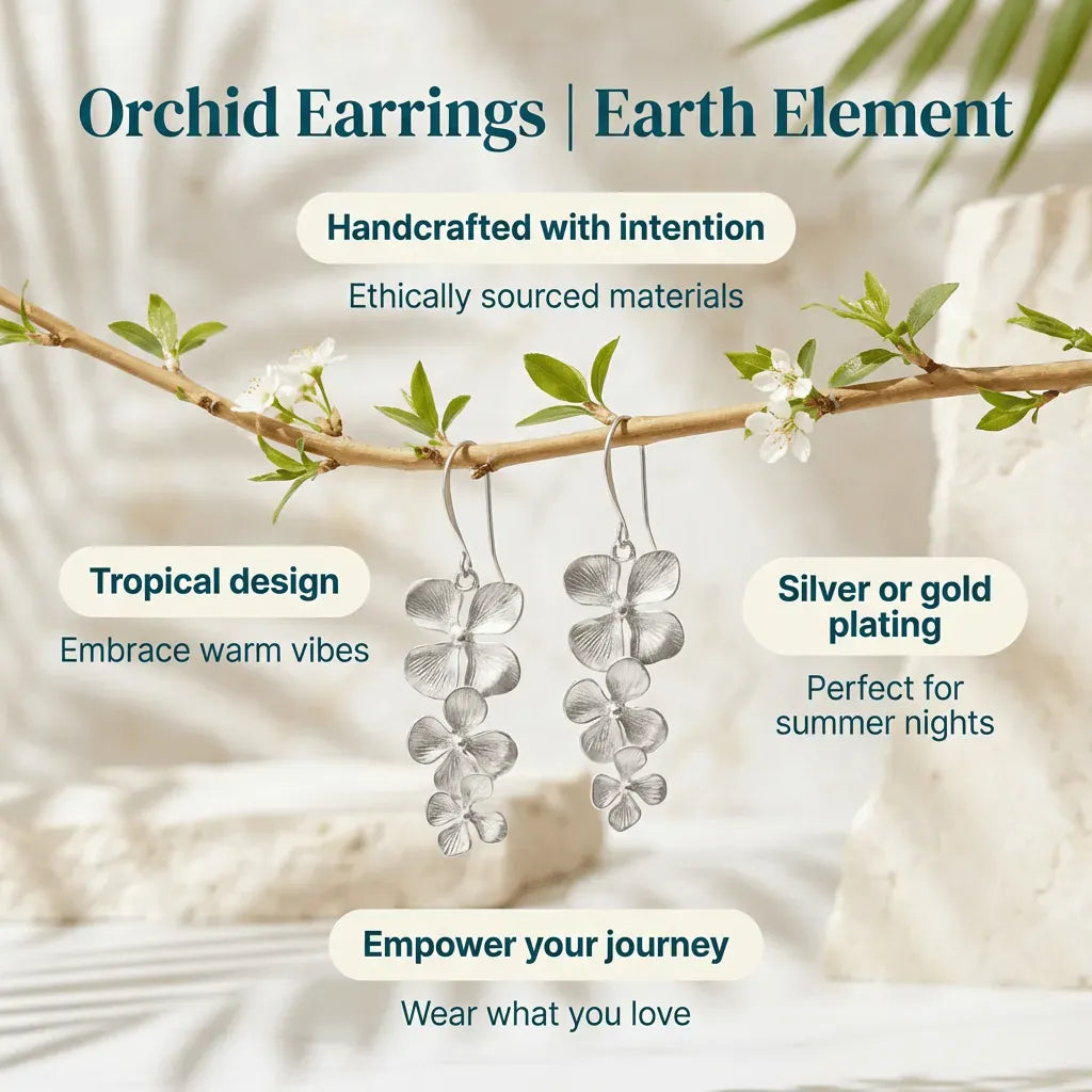 orchid earrings silver with benefits