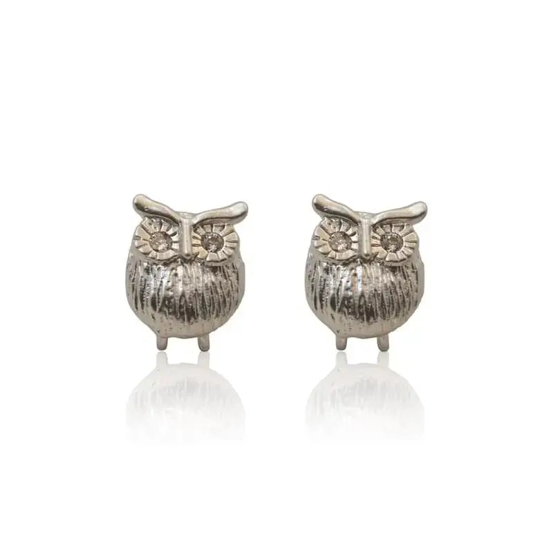 Owl Stud Earrings - Silver earrings