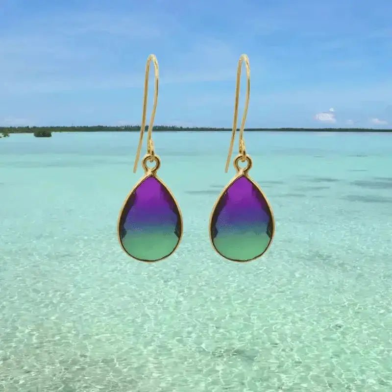 Peacock Aura Drop Earrings - Short - Mystic Soul Jewelry