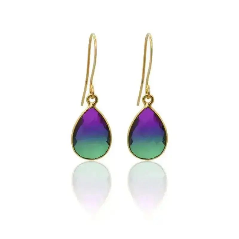 Peacock Aura Drop Earrings - Short - Mystic Soul Jewelry