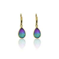 Peacock Aura MINI Drop Gold Earrings - Mystic Soul Jewelry