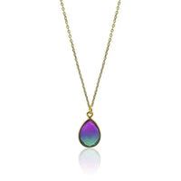 Peacock Aura MINI Drop Gold Pendant Necklace - Mystic Soul Jewelry