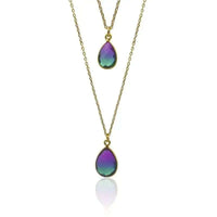 Peacock Aura MINI Drop Gold Pendant Necklace - Mystic Soul Jewelry