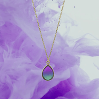 Peacock Aura MINI Drop Gold Pendant Necklace - Mystic Soul Jewelry