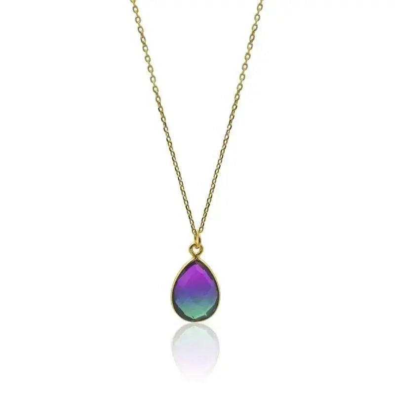 Peacock Aura Oval MINI Drop Necklace 16 necklace