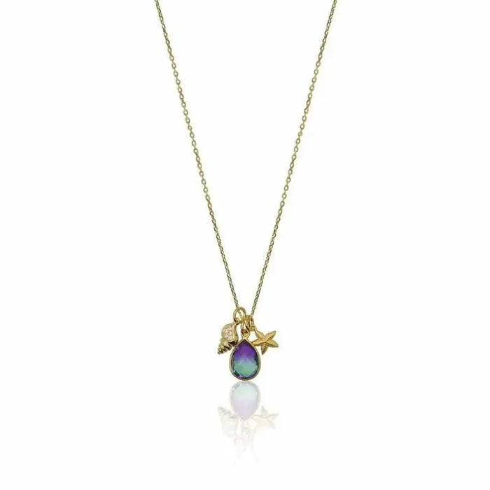Peacock Aura Starfish Charm Necklace - Mystic Soul Jewelry