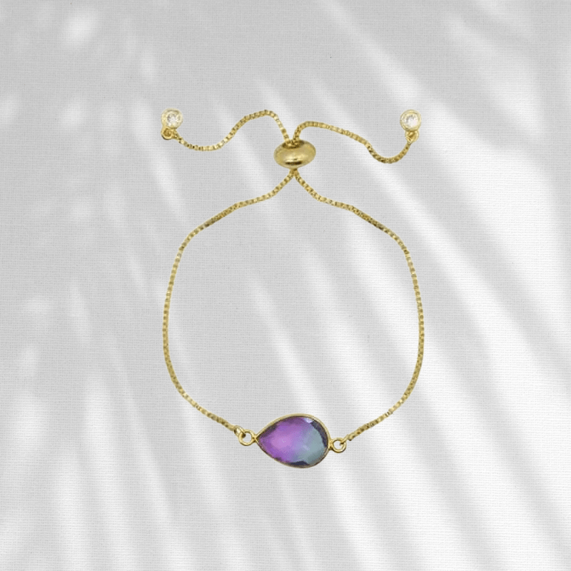 Peacock Aura Teardrop Purple Bracelet - Mystic Soul Jewelry