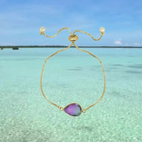 Peacock Aura Teardrop Purple Bracelet - Mystic Soul Jewelry