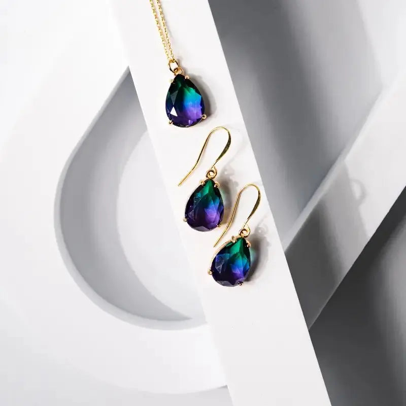 NEW Peacock Aura Drop Earrings - Mystic Soul Jewelry