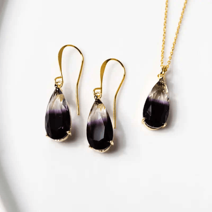 Peacock Ombre Drop: Amethyst Necklace - Mystic Soul Jewelry