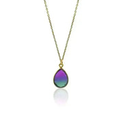 Peacock Aura Drop Gold Necklace