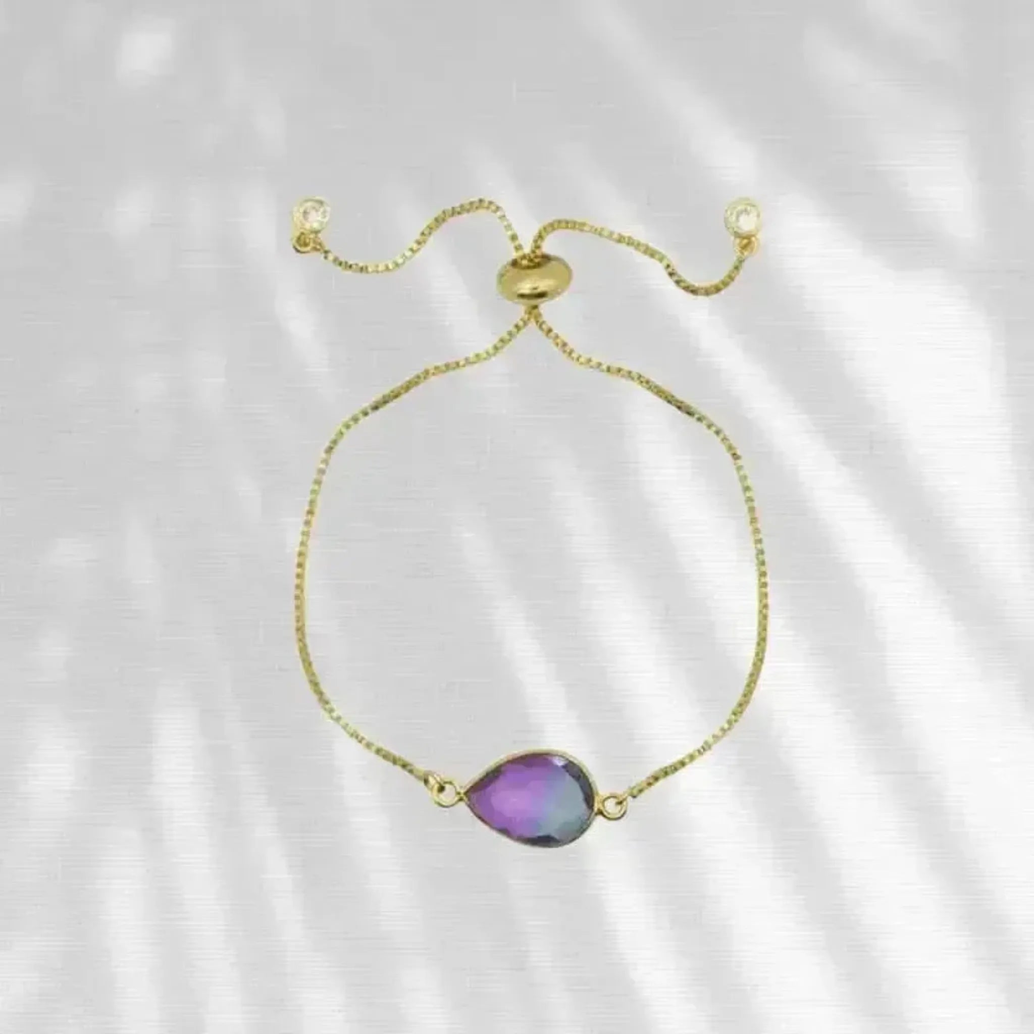 Peacock Aura Teardrop Purple Bracelet