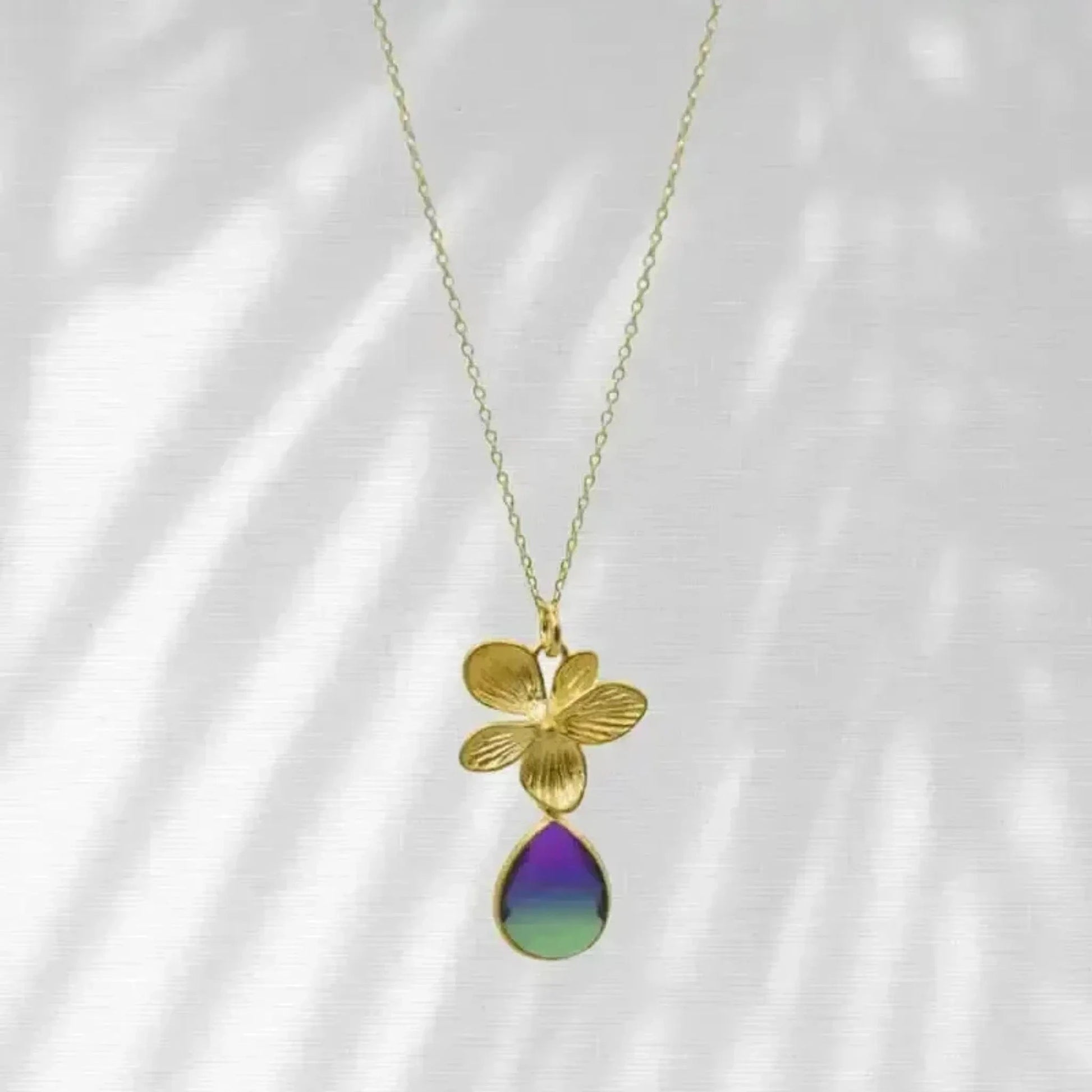 peacock orchid necklace