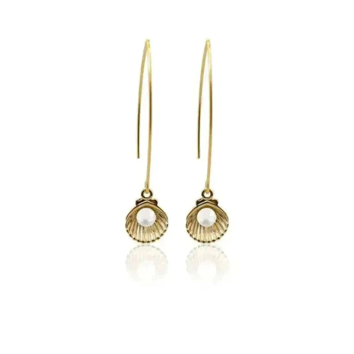 pearl in shell earrings