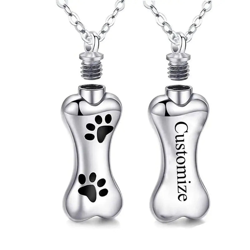 Personalized Dog Bone Urn Necklace | Memorial Jewelry | Mystic Soul - Mystic Soul Jewelry