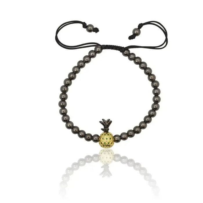 Pineapple Pyrite Macrame Adjustable Bracelet bracelet