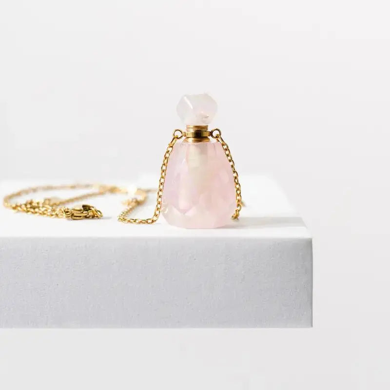 Pink Aura Quartz Vial Necklace - Mystic Soul Jewelry