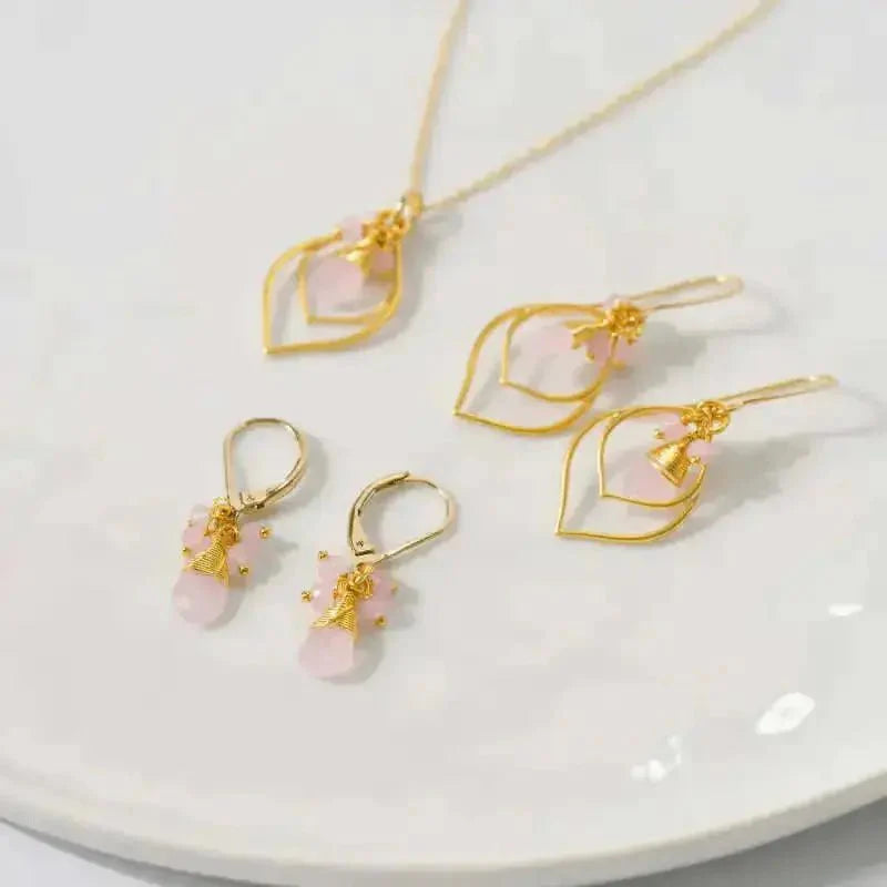 Pink Chalcedony Teardrop Necklace - Mystic Soul Jewelry