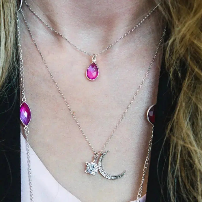 Pink Aura MINI Drop Gold Necklace - Mystic Soul Jewelry