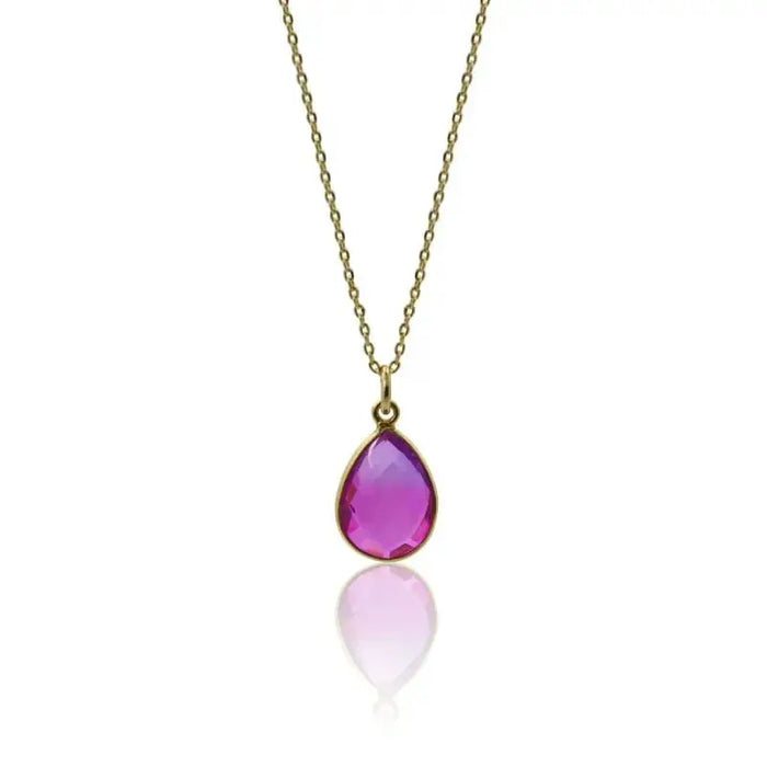 Pink Aura MINI Drop Necklace - Gold 16 necklace