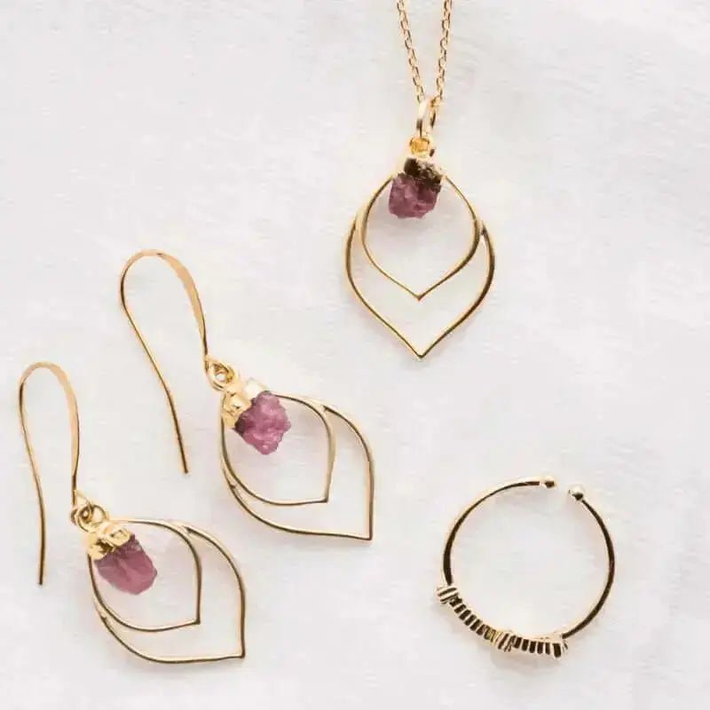 Pink Tourmaline Earrings: Teardrop - Mystic Soul Jewelry