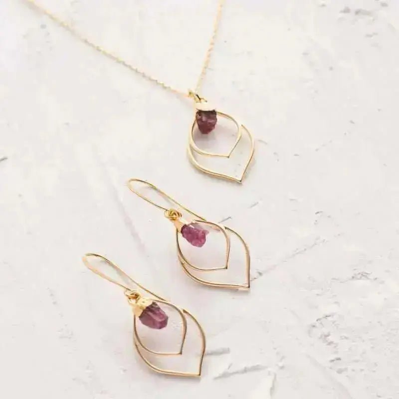 Pink Tourmaline Earrings: Teardrop - Mystic Soul Jewelry