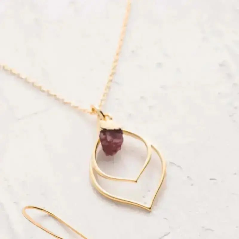 Pink Tourmaline Teardrop Necklace - Mystic Soul Jewelry