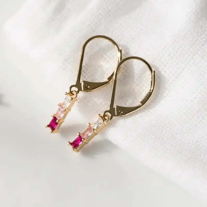 Pink Tri Colored Dangle Earrings - Mystic Soul Jewelry