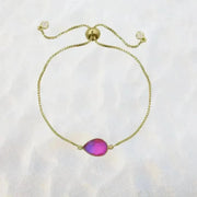 Pink Aura Adjustable Gold Bracelet