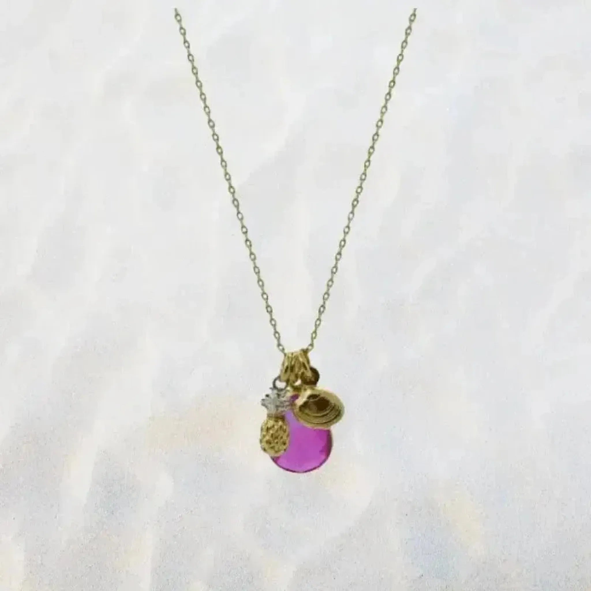 Pink Aura Pineapple Necklace