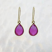 pink aura earrings in gold