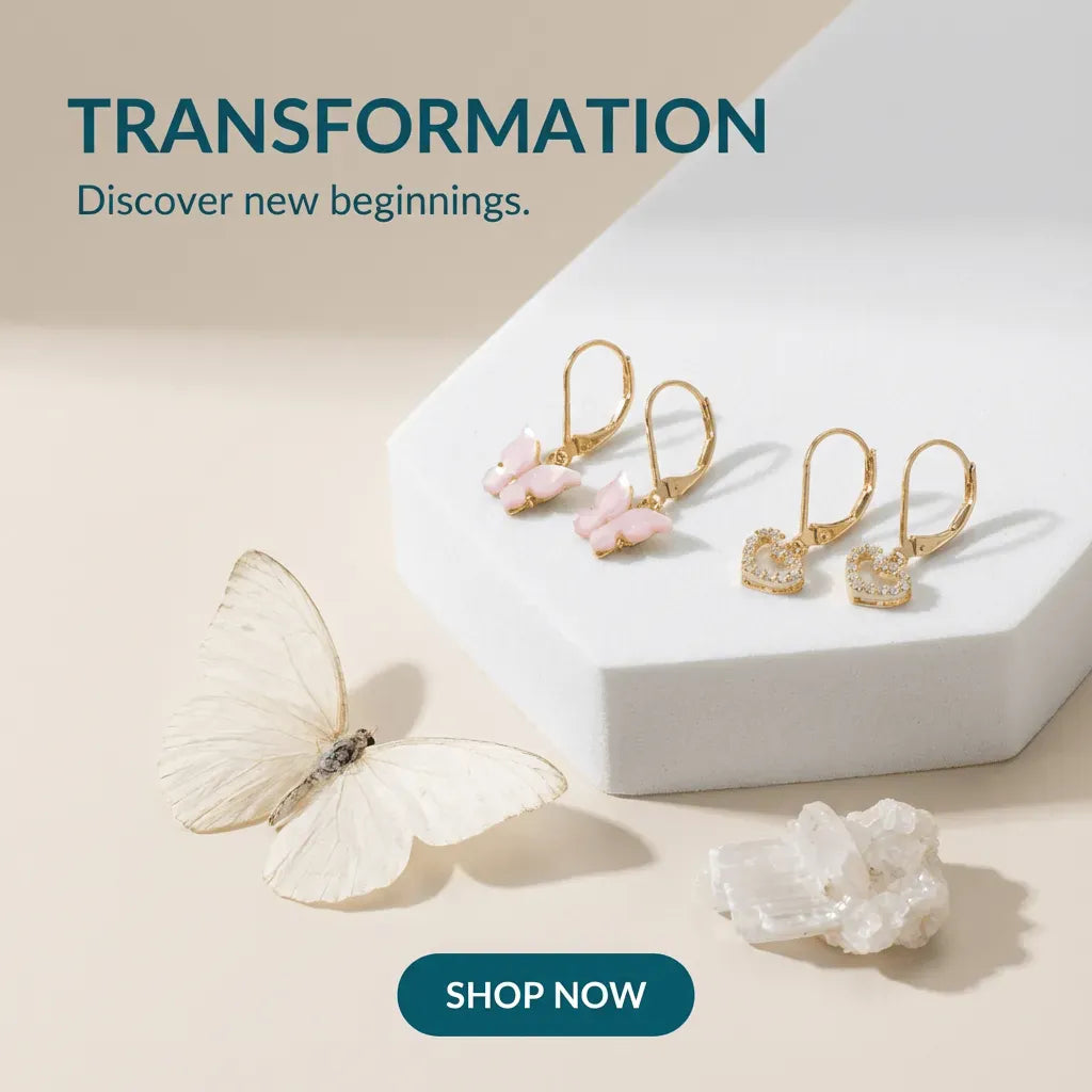 pink butterfly earrings heart