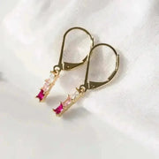 pink multicolored earrings