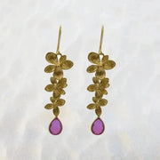 pink orchid earrings