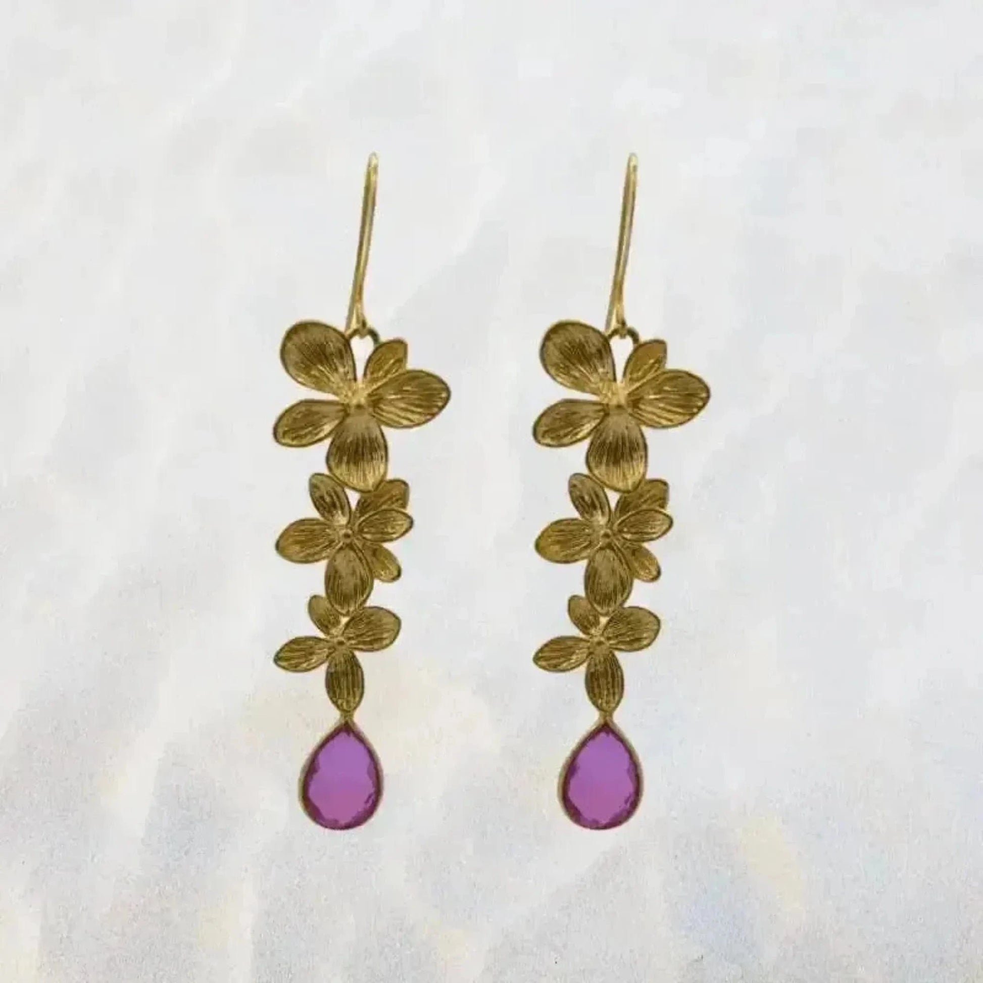pink orchid earrings
