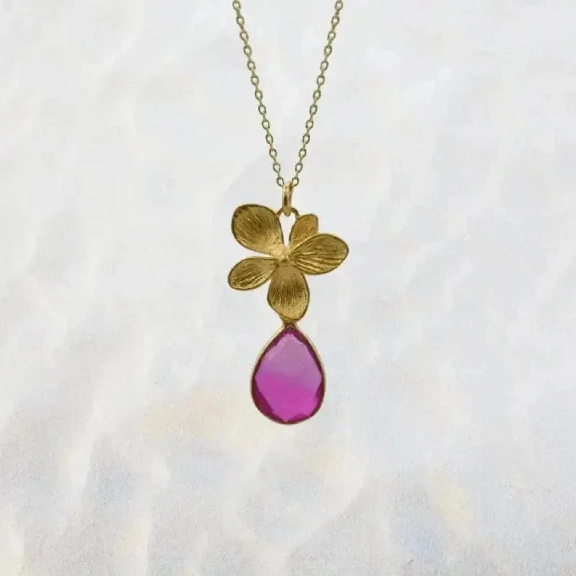 pink orchid necklace