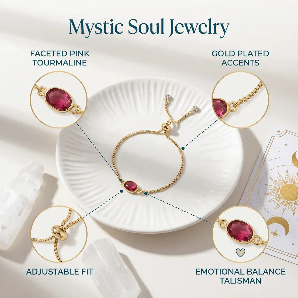 pink tourmaline bracelet gold with benefits