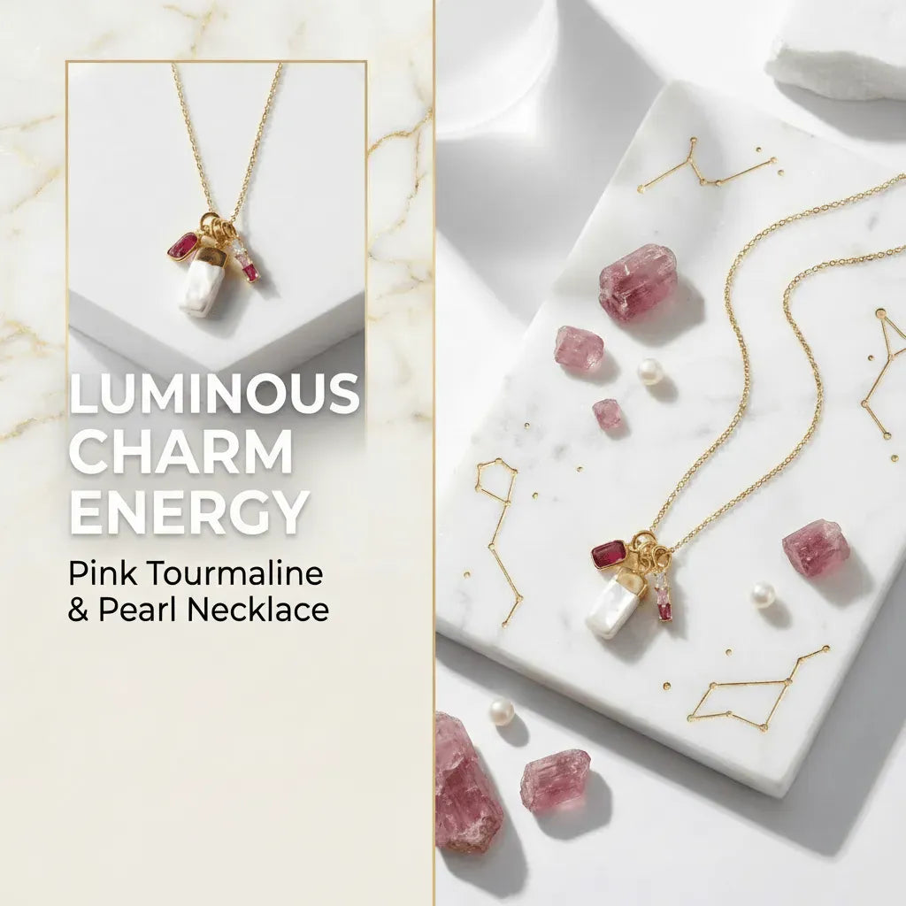 pink tourmaline charm necklace with review
