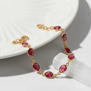 pink tourmaline small chain bracelet
