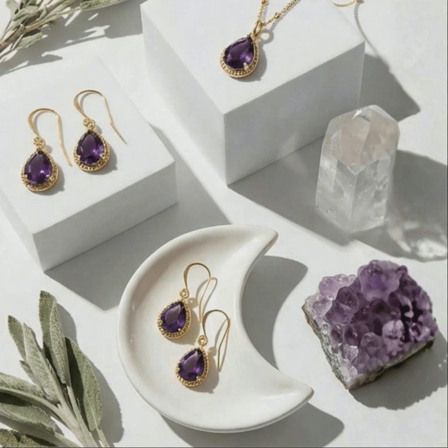 Load video: Amethyst Exquisite Earrings | February Birthstone