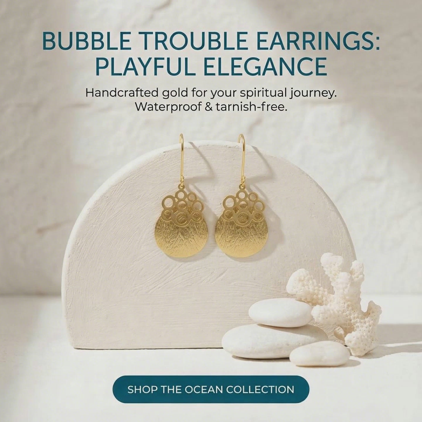 Load video: Bubble Trouble Gold Earrings gif